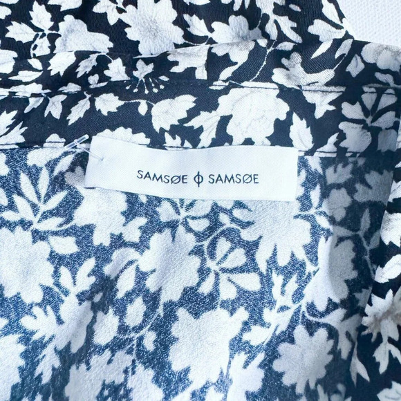 Samsoe Samsoe Black white Floral Mini Dress L - Picture 3 of 9